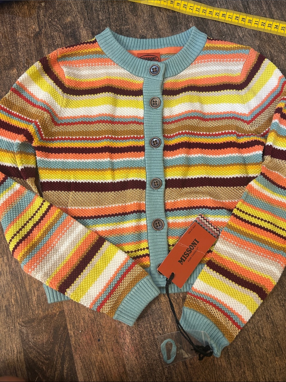 Missoni Multicolor Striped Knit Cardigan - Blue Trim